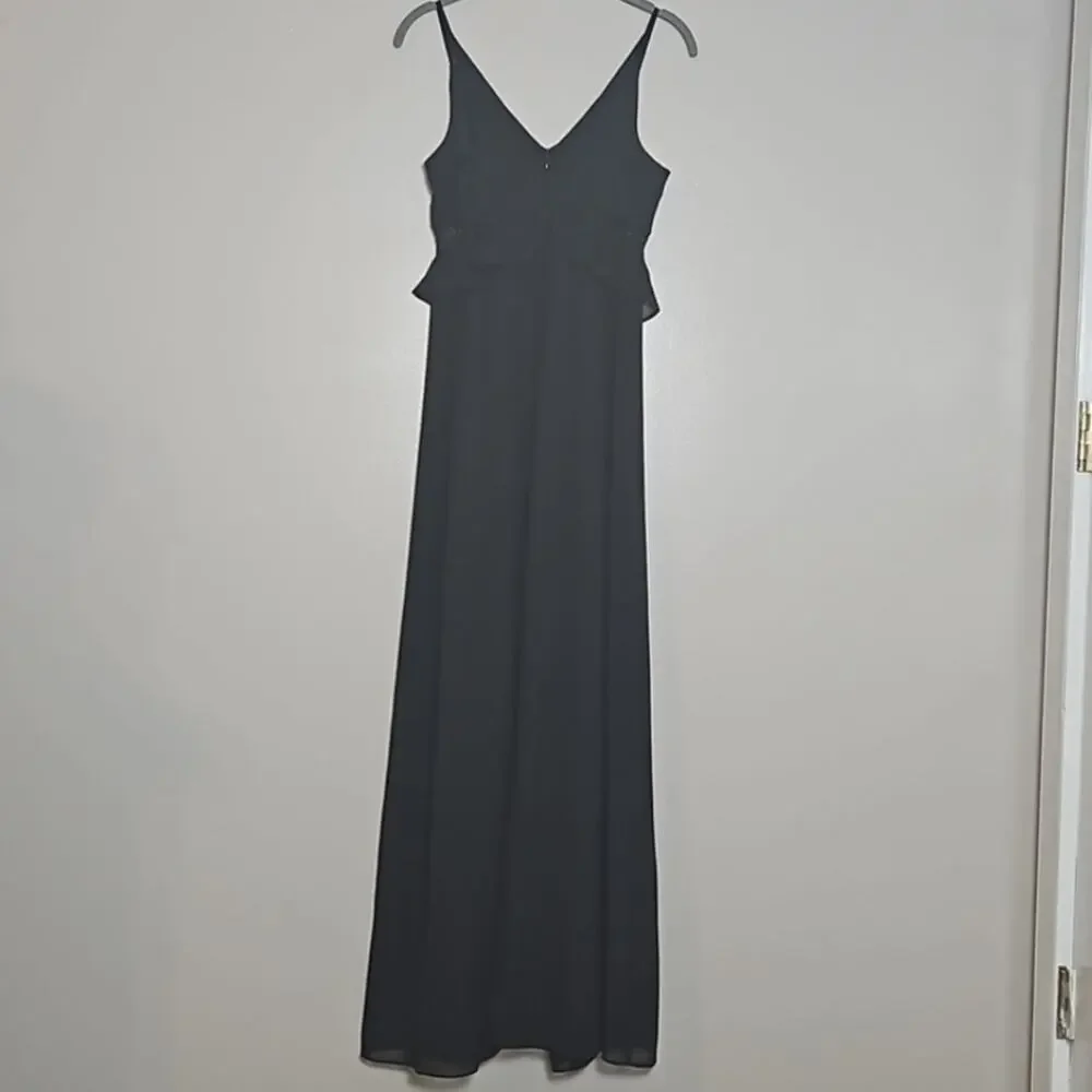 BCBGMAXAZRIA Black Full Length Strappy Gown Sz 0 - Picture 6 of 6